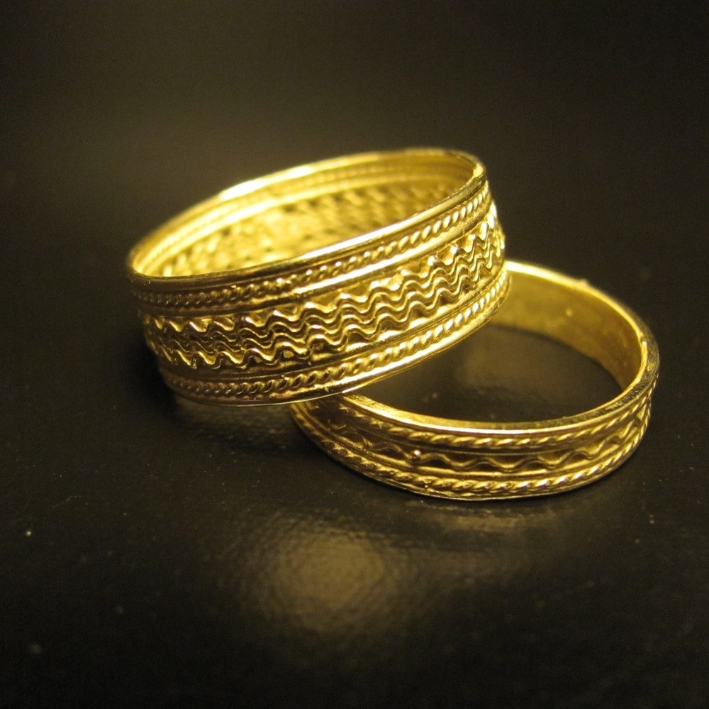 Wedding ring. 14k yellow gold wedding filigree ring for men/women. UNIQUE - Picture 7 of 10